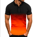 Men's Casual Sports Lapel Gradient Short Sleeve POLO FLZH-ZT151