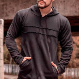 Men's Fashion Casual Solid Color Long Sleeve Hoodie Sweatshirt FLZH-ZW72