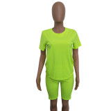 Solid T Shirt And Shorts 2 Piece Sets LSD-83666