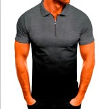 Men's Casual Sports Lapel Gradient Short Sleeve POLO FLZH-ZT151