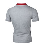 Men Lapel Short Sleeve Casual POLO FLZH-ZT65