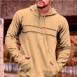 Men's Fashion Casual Solid Color Long Sleeve Hoodie Sweatshirt FLZH-ZW72