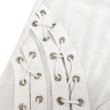 Sexy Mesh Lace-Up Hollow Bra Top+Pants 2 Piece Sets BY-5711