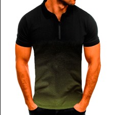 Men's Casual Sports Lapel Gradient Short Sleeve POLO FLZH-ZT151