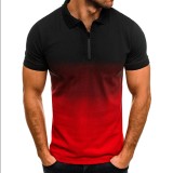 Men's Casual Sports Lapel Gradient Short Sleeve POLO FLZH-ZT151