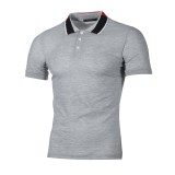 Men Lapel Short Sleeve Casual POLO FLZH-ZT65