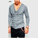 Men's Solid Color Long Sleeve T-Shirt FLZH-ZT09