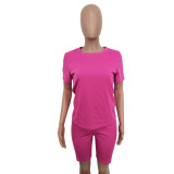 Solid T Shirt And Shorts 2 Piece Sets LSD-83666
