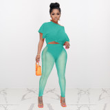 Sexy T Shirt+Mesh Pants Two Piece Sets ME-8062