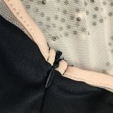 Sexy Nightclub Bead Hot Diamond Mesh Splice Backless Long Sleeve Dress BY-5681