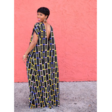 Casual Print Short Sleeve Maxi Dress GDYF-6927