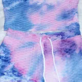 Tie Dye Tank Top Shorts Yoga Fitness 2 Piece Sets SH-390303