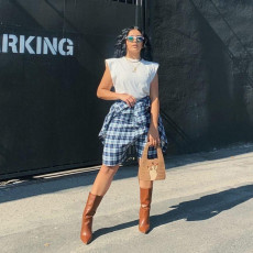 Plaid Irregular Casual Shorts ASL-6567
