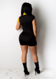 Contrast Color Zipper Tight Romper YUEM-66311