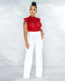 Solid High Waist Back Zipper Straight Pants MZ-2677