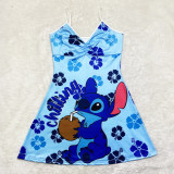 Cartoon Print Sling Mini Nightdress SHD-9816