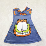 Cartoon Print Sling Mini Nightdress SHD-9816