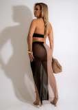 Sexy Tube Top+Briefs+Mesh Skirt 3 Piece Sets NIK-303