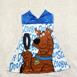 Cartoon Print Sling Mini Nightdress SHD-9816