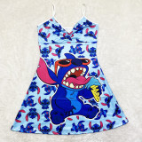 Cartoon Print Sling Mini Nightdress SHD-9816
