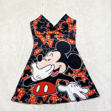 Cartoon Print Sling Mini Nightdress SHD-9816