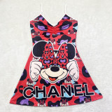 Cartoon Print Sling Mini Nightdress SHD-9816