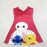 Cartoon Print Sling Mini Nightdress SHD-9816