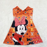 Cartoon Print Sling Mini Nightdress SHD-9816