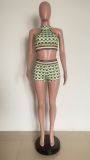 Sexy Plaid Sleeveless Tank And Shorts 2 Piece Sets HMS-5545