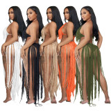 Sexy Knit Hollow Out Tassel One-Piece Swimsuit TR-1205