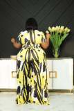Plus Size Printed Short Sleeve Two Piece Pants Sets NNWF-7488