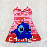 Cartoon Print Sling Mini Nightdress SHD-9816
