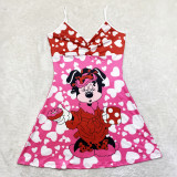 Cartoon Print Sling Mini Nightdress SHD-9816