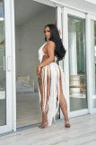 Sexy Knit Hollow Out Tassel One-Piece Swimsuit TR-1205