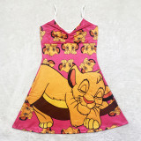 Cartoon Print Sling Mini Nightdress SHD-9816