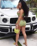 Sexy Plaid Sleeveless Tank And Shorts 2 Piece Sets HMS-5545