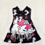 Cartoon Print Sling Mini Nightdress SHD-9816