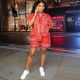 Paisley Print Shirt Top And Shorts 2 Piece Sets GLF-10094