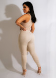 Houndstooth Mesh Patchwork Sleeveless Jumpsuit ZSD-0457