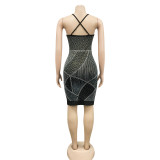 Sexy Hot Drilling Sling Night Club Dress BY-5748