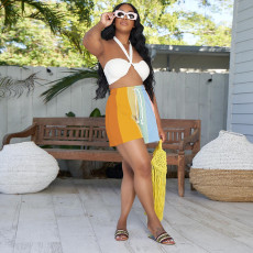 Rainbow Color Drawstring Shorts SH-390309