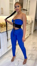 Sexy Strapless Off Shoulder Hollow Out Jumpsuit MEM-88432