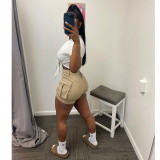Solid Pockets Casual Shorts GCNF-0187