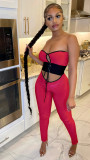 Sexy Strapless Off Shoulder Hollow Out Jumpsuit MEM-88432