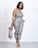 Sexy Striped Strapless Jumpsuit ZSD-0464