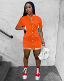 Casual Buttons Baseball Mini Dress IV-8306