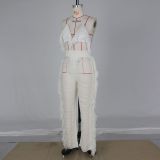 Sexy Knit Tassel Hollow Out Two Piece Pant Sets ZSD-0225