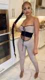 Sexy Strapless Off Shoulder Hollow Out Jumpsuit MEM-88432