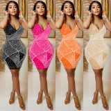 Sexy Hot Drilling Sling Night Club Dress BY-5748