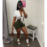 Solid Pockets Casual Shorts GCNF-0187